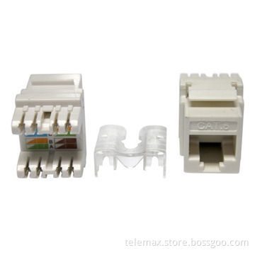 Cat 6 Keystone Jack, 180 Degree Dual IDC 3U''